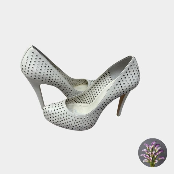 BCBGeneration Off-White Cut-Out Pumps - Picture 1 of 6